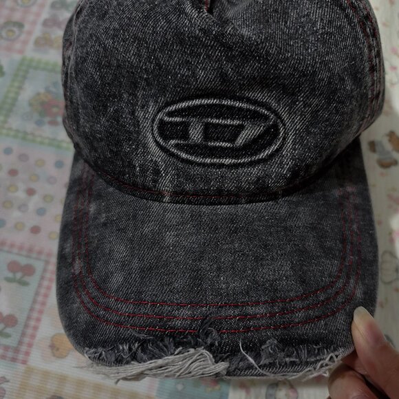 Diesel Washed Black Baseball Cap Unisex - Picture 2 of 5